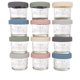 WeeSprout glass baby-food storage jar with lids for batch prep and portioning.