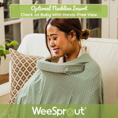 WeeSprout nursing cover in ultra-breathable modal keeps you cool.