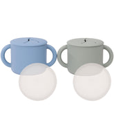 WeeSprout snack containers with two handles for easy toddler grip and independent snacking.