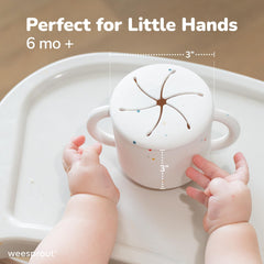 WeeSprout snack cups lids-secure-closure showing leak-proof design for mess-free meals.