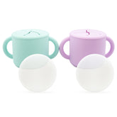 WeeSprout snack cups two-pack with lids for mess-free on-the-go snacking.
