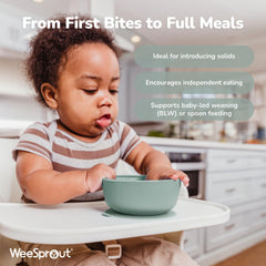 WeeSprout suction bowls lids show airtight lids keeping food fresh.