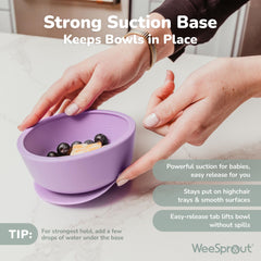 WeeSprout suction bowls on table highlight mess-free meals for toddlers.