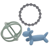 WeeSprout teether puppy dog—soft silicone soothes gums during teething.