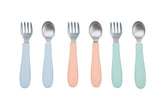 WeeSprout toddler utensils three forks three spoons for independent self feeding.