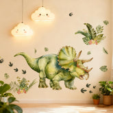 Wefaouse large dinosaur wall stickers assembly view shows bold Triceratops layout for kids rooms
