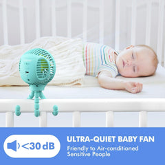 WEGA stroller fan 360 rotation enables direction control for parents and baby.