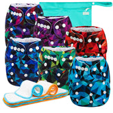 Wegreeco abstract geometrical diapers front view—premium reusable option for quick diapering