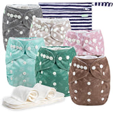 Wegreeco cloth diapers six-pack with patterns for stylish everyday diapering.