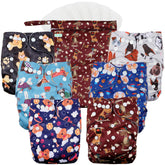 Wegreeco cloth diapers 6-pack with inserts shown, ideal for newborns.