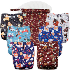 Wegreeco cloth diapers 6-pack with inserts shown, ideal for newborns.