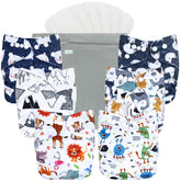 Wegreeco cloth diapers 6-pack with playful patterns for everyday comfort and stylish baby wear.
