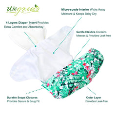 Wegreeco cloth diapers Horse pattern front view for stylish everyday wear.