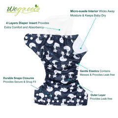 Wegreeco cloth diapers inserts 6 deliver quick absorbency to keep baby dry between changes.