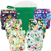 Wegreeco cloth diapers Love-Flowers pack with stylish prints for newborns and toddlers' daily comfort.