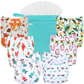 Wegreeco cloth-diapers-pack-6 with adjustable fit for growing babies.