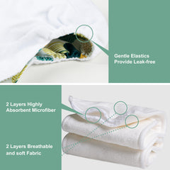 Wegreeco cloth diaper meadow pattern provides breathable comfort for busy days.