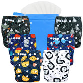 Wegreeco Dinosaur cloth diaper pack demonstrates durable, reusable comfort for active babies.