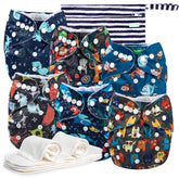 Wegreeco Monster Style diaper pack front view with six patterns for easy mix-and-match.
