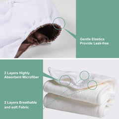 Wegreeco one-size adjustable diaper demonstrates variable snaps for growing babies.