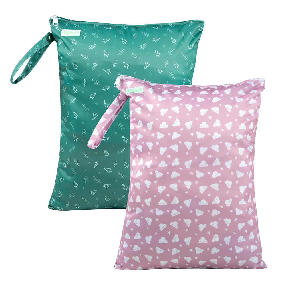 Wegreeco Wet Dry Bag White Clouds, closed to protect contents during travel.