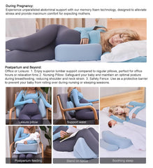 WEIKA pregnancy pillow hook-loop-straps-adjustment-blue stays in place for uninterrupted sleep