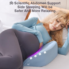 WEIKA pregnancy pillow wedge-design-side-sleep-blue supports ideal belly angle for side-sleeping moms