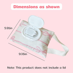 WEIMU baby wipes dispenser with bow pink open flip lid showing easy one-handed dispensing