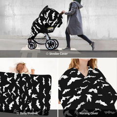 WELBB Halloween Bat nursing cover closeup soft polyester fabric for comfort