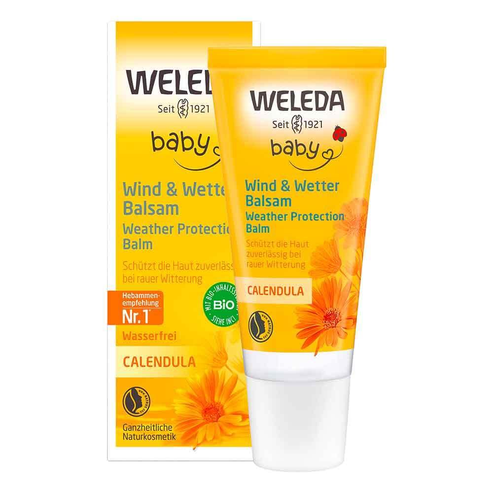 Weleda Baby Calendula Weather Protection Cream packshot highlighting a gentle barrier for delicate skin in cold weather