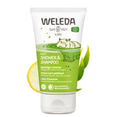 Weleda Kids 2-in-1 Lively Lime shampoo bottle delivers gentle cleansing for hair and skin