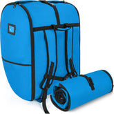 WELIDAY padded car seat travel bag blue with side pockets for travel essentials