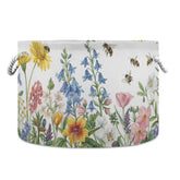 WELLDAY cotton rope laundry basket with wildflowers pattern offers stylish storage.