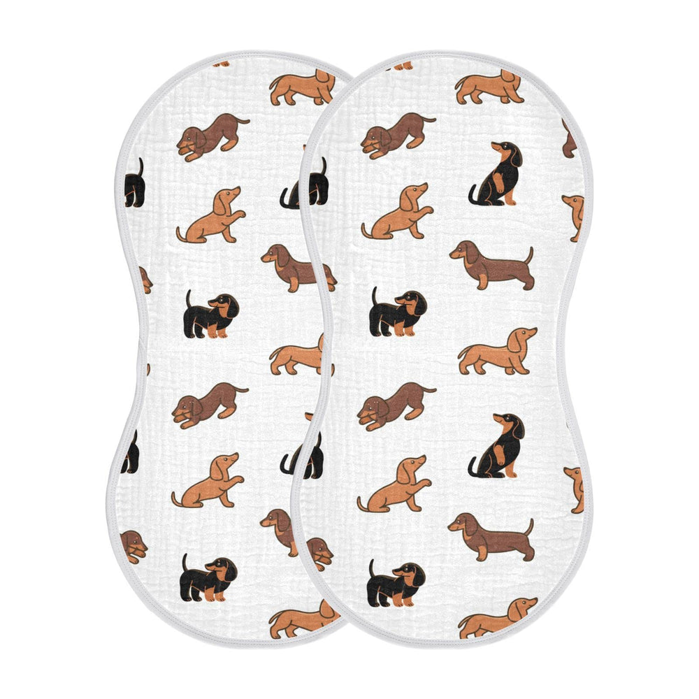 WELLDAY dachshund burp cloths with dog print, highly absorbent for mess containment and comfort.