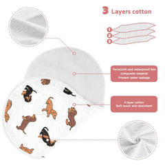 WELLDAY dachshund design burp cloth; TPU waterproof lining protects outfits during drool.