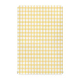 WELLDAY Yellow Gingham crib sheet fabric close-up for soft, breathable comfort during cozy naps.