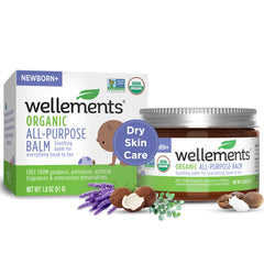 Wellements All-Purpose Balm bottle for head-to-toe baby care, fragrance-free