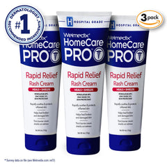 Welmedix Rapid Relief Rash Cream tube back—non-fragrance formula details for sensitive skin.