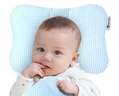 WelsLife soft hypoallergenic baby head-neck support cover marble grey, gentle padding for naps.