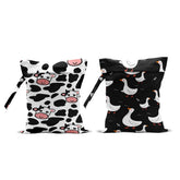 Wenboco cow print wet bag keeps items organized and leak-free on the go.