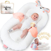 WENDIWAY infant support pillow with pink side panels provides gentle, secure supervised positioning.