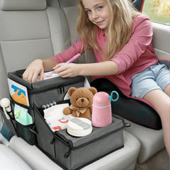 WENRENER car seat organizer backseat with cup holder keeps beverages within reach.