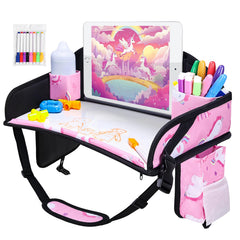 WENRENER Kids Travel Tray in car seat supports meals and drawing on trips