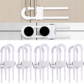 WENPENG sliding cabinet locks white 10-pack ready for babyproofing cabinets and drawers