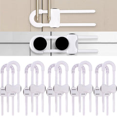WENPENG sliding cabinet locks white 10-pack ready for babyproofing cabinets and drawers