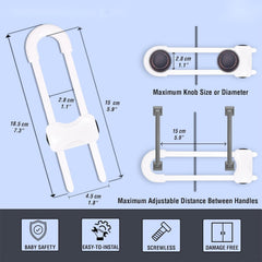 WENPENG U-shaped safety lock adjustable range shown for flexible cabinet fit