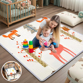 Wesketch foldable-baby-play-mat flat shows cushioned 47x47 surface for crawling