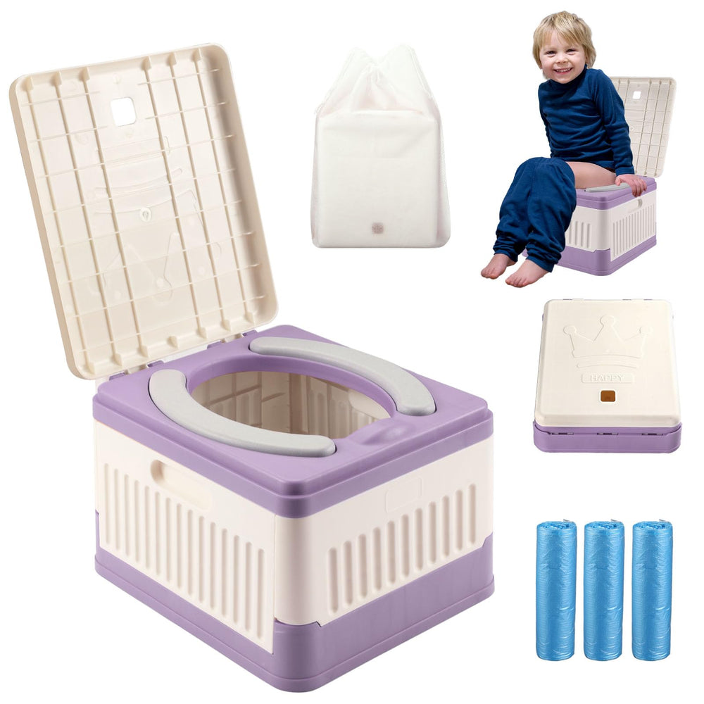Wesketch portable potty folded compact for easy storage during travel.
