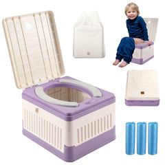 Wesketch portable potty folded compact for easy storage during travel.