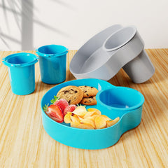 WeteamnoI gray-blue travel snack tray design complements car interiors while traveling